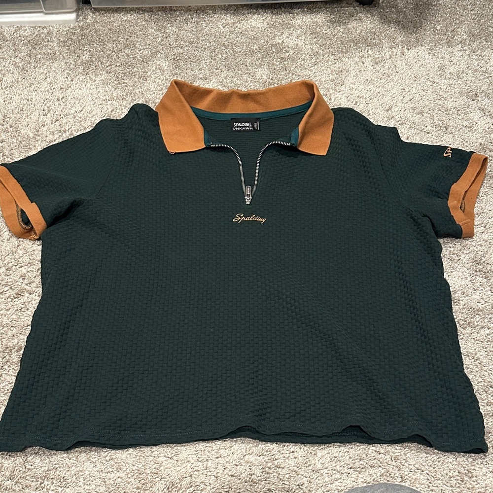 Spalding Dark Green and Brown Polo Shirt
